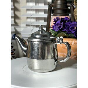 Vintage MCM Edward Don Stainless Steel Lidded Metal Creamer